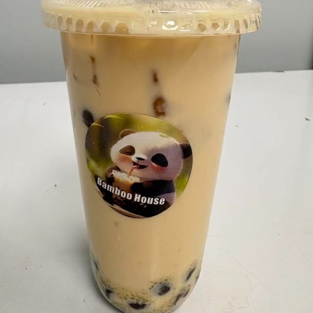 Tropical Mango Boba Milk Tea.