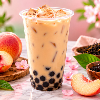 Peach Blossom Boba Milk Tea