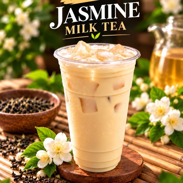 Savor our jasmine milk tea
