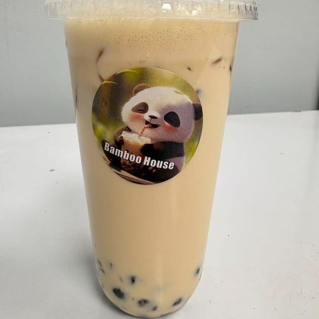 Golden Passion Fruit Boba Milk Tea.
