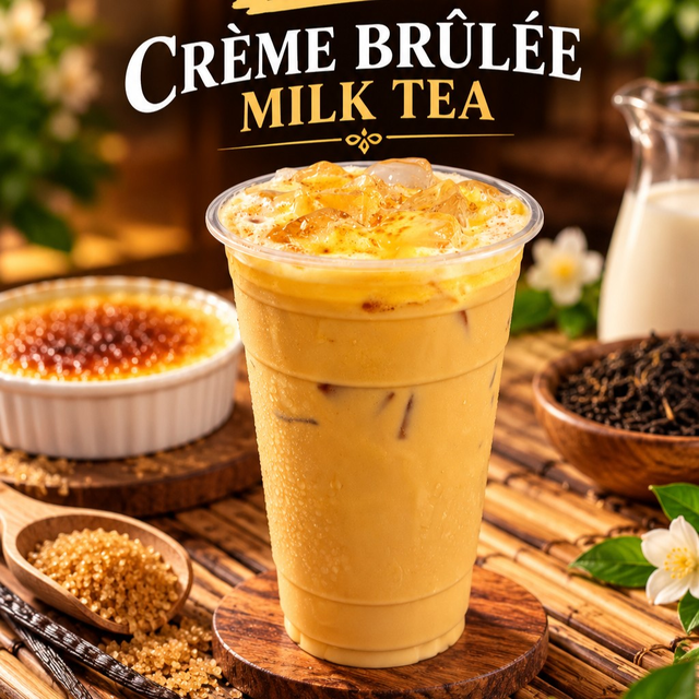 Crème Brûlée Milk Tea (New Drink!).