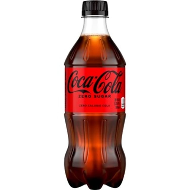 Coca-Cola Zero Sugar, 20 oz Bottle.