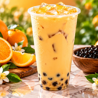 Citrus Orange Boba Milk Tea